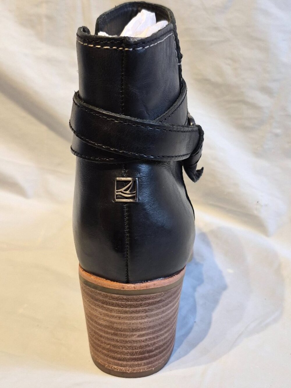 New In Box sz 7M Sperry Top-Sider Black Onyx Chelton Leather Booties - Picture 9 of 10